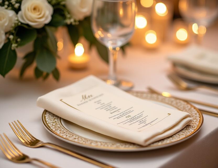 Mesa elegante con detalles dorados